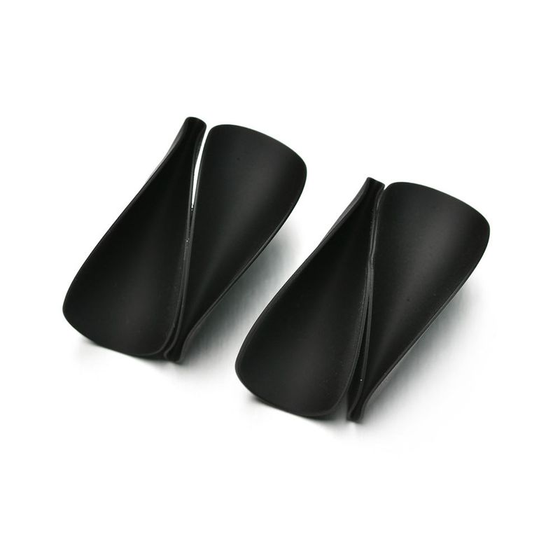 البلاستيك الأزياء هندسية القرط (أسود) Nhbq1803-black