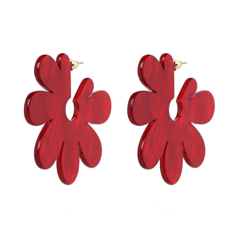 Jujia Neue Acetat Acryl Platte Ohrringe Blumen Persönlichkeit Koreanische Version Kleine Frische Ohrringe 6 Farben 51146