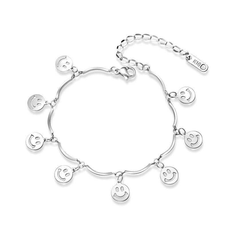 Vente Chaude Visage Souriant Sourire Bracelet Multi Accessoires De Mode Tendance Bijoux Or Plaqué 18k Teint E048