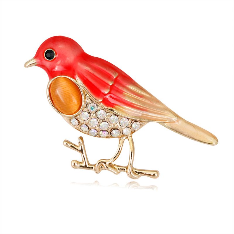 Strass Brosche Europäische Und Amerikanische Mode Cartoon Farbe Tropfende Öl Vogel Brosche High-end Damen Corsage Pin Spot