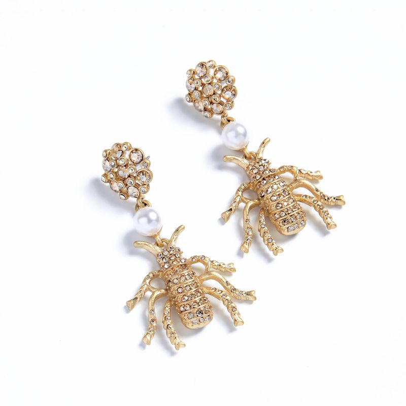 Schmuck Schmuck Großhandel Persönlichkeit Kreative Diamant Perlen Insekten Ohrringe Mode All-match Mädchen Ohrringe Ed00468c
