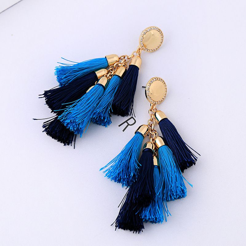 Alloy Fashion Tassel Earring  (blue-1) Nhqd5569-blue-1