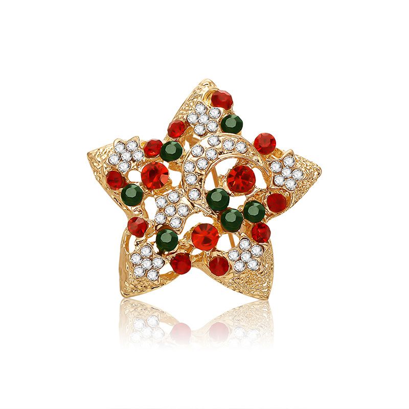 Cadeau De Noël Unisexe Européen Et Américain Populaire Commerce Extérieur Broche Style Créatif Xingx Strass Incrusté De Vêtements Accessoires