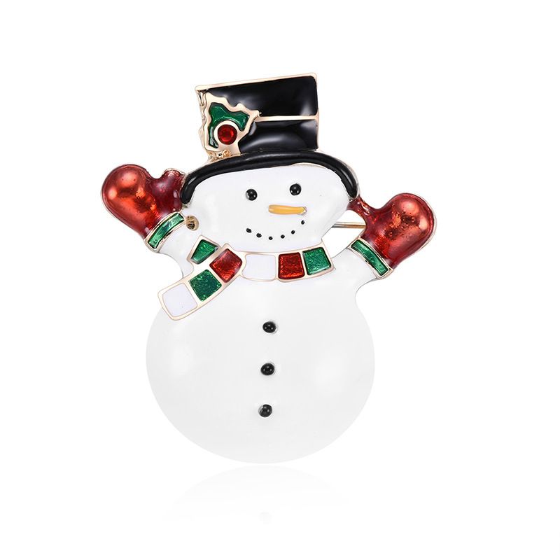 2018 New European And American Popular Creative Style High-end Snowman Alloy Brooch Christmas Gift Factory Supply