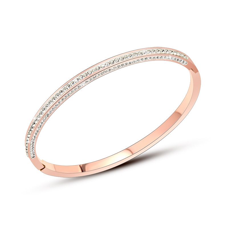 Titanium&stainless Steel Fashion Geometric Bracelet  (rose Alloy) Nhok0367-rose-alloy