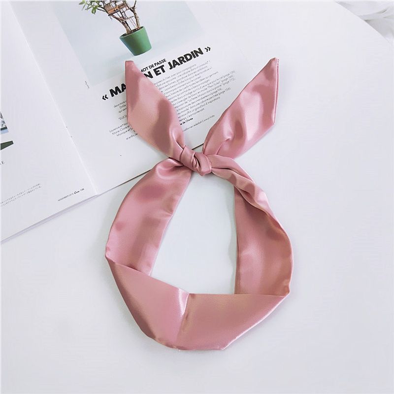 Containing Aluminum Wire New Solid Color Hair Band Small Scarf Silk Scarf Women's Spring And Autumn Summer All-matching Korean Ornament Multi-color