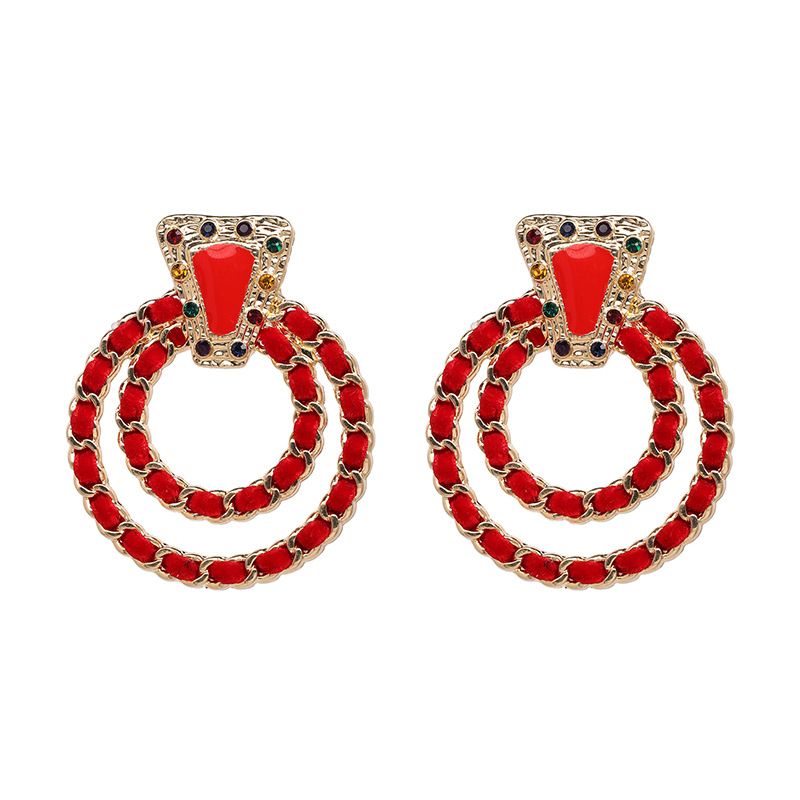Alloy Fashion Geometric Earring  (red) Nhjj5223-red