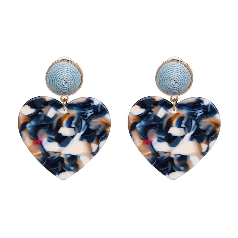 Plastic Fashion Sweetheart Earring  (blue) Nhjj5234-blue