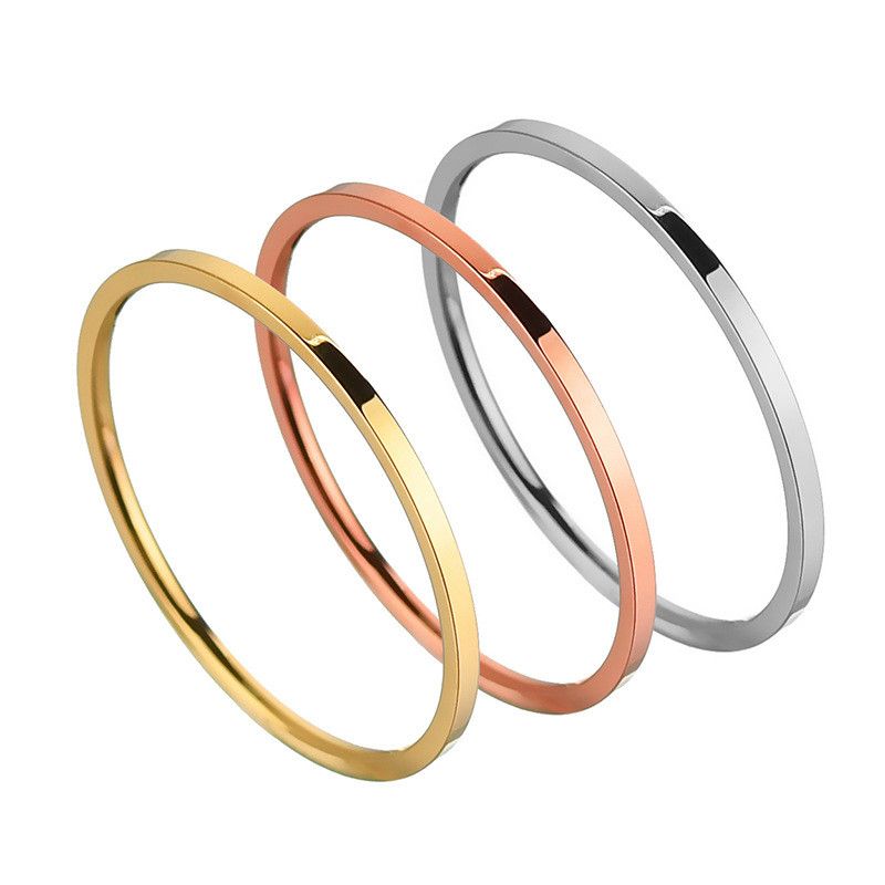 Japanischer Und Koreanischer Einfacher Extrem Dünner Zeigefinger Ring Glänzend Linie Gelenk Ring Roségold 1mm Edelstahl Ring