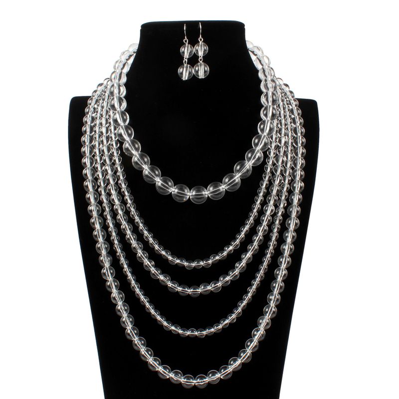 Europäischer Und Amerikanischer Grenz Überschreiten Der Schmuck Übertriebene Mode Acryl Transparente Perlen Mehr Schicht Ige Halskette 9250