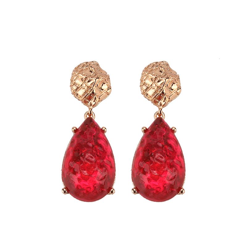 Imitated Crystal&cz Bohemia Geometric Earring  (red) Nhjq10842-red
