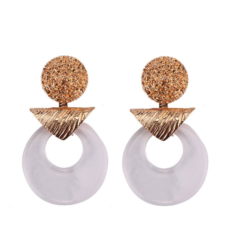 Plastic Fashion Geometric Earring  (white) Nhjq10852-white