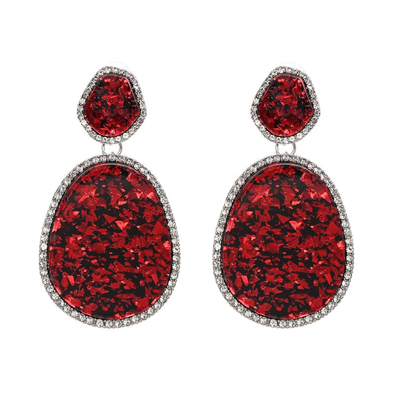 Plastic Fashion Geometric Earring  (red) Nhjj5164-red
