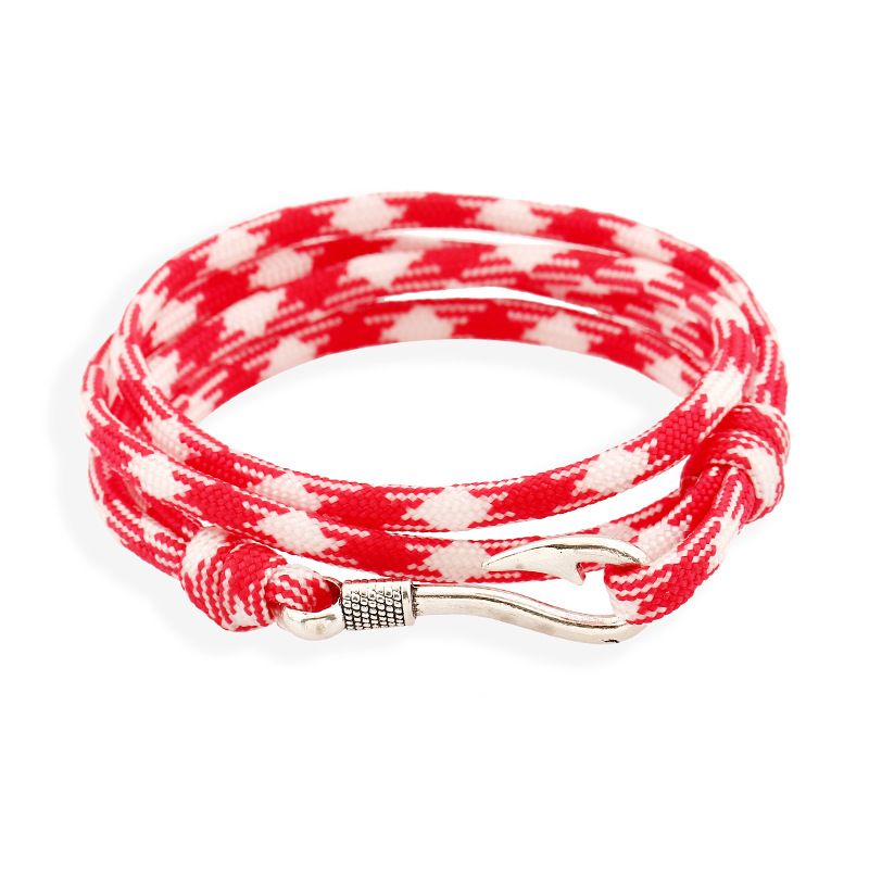 Leather Fashion Geometric Bracelet  (red) Nhpk2112-red