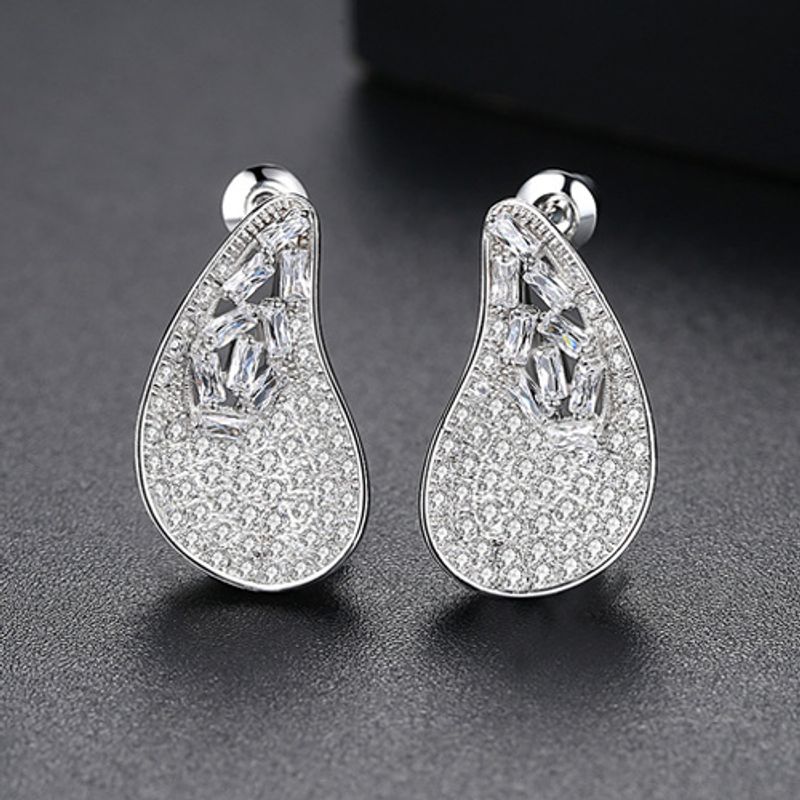 Alloy Korea Geometric Earring  (platinum-t01a16) Nhtm0412-platinum-t01a16