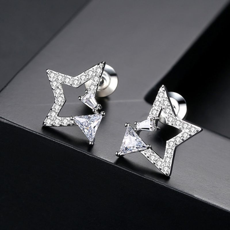 Alloy Korea Geometric Earring  (platinum-01c22) Nhtm0427-platinum-01c22