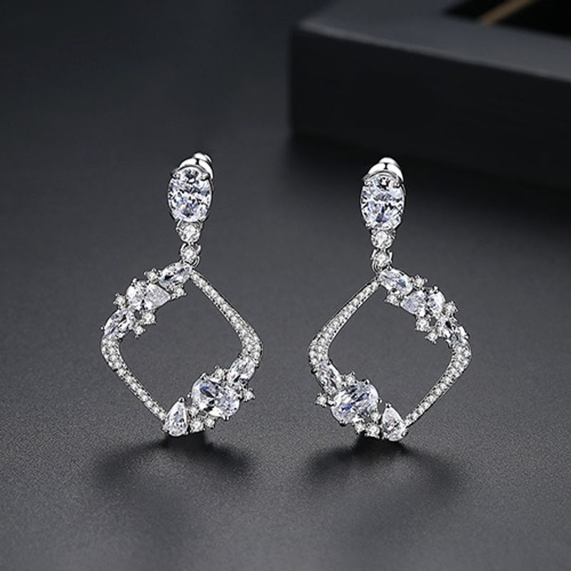 Alloy Korea Geometric Earring  (platinum-t01i20)  Fashion Jewelry Nhtm0629-platinum-t01i20