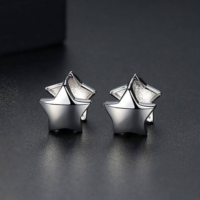 Jinse Yuexing Ohrringe Mode Koreanische Einfache Kupfer Ohr Schnalle Fünfzackige Stern Damen Ohrringe Hersteller Großhandel