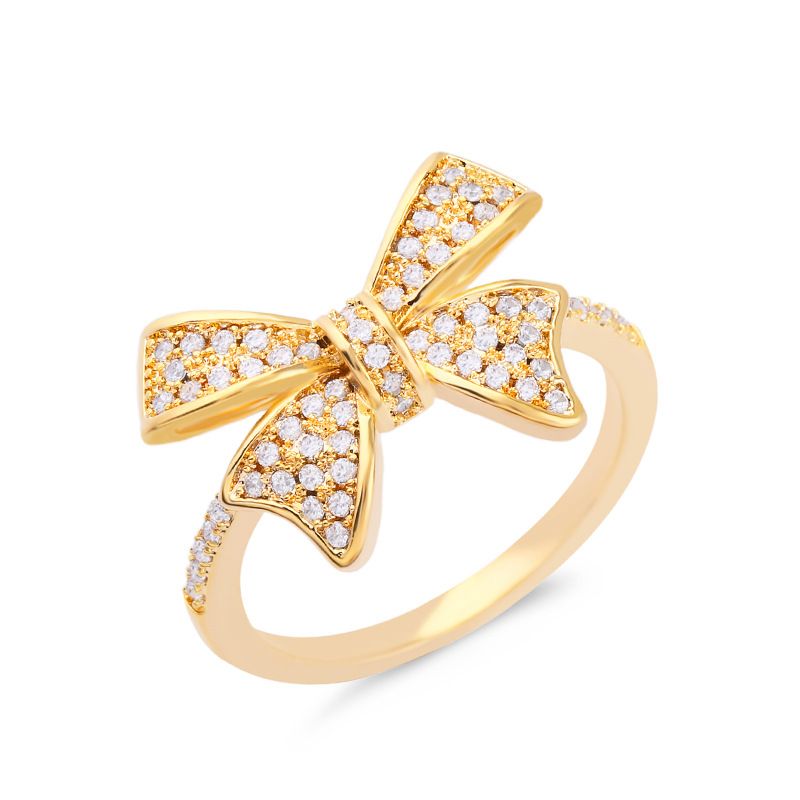 Ring 2021 Europäischer Und Amerikanischer Retro-ring Mode Klassischer Bogen Ring Diamant Zirkon Ring Rih33