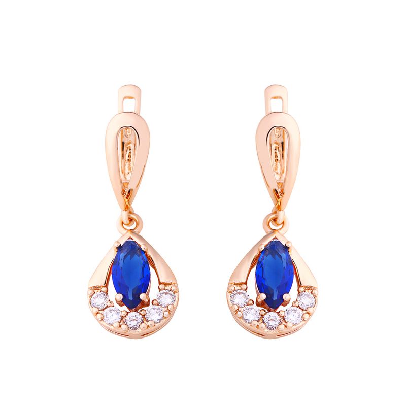 Copper Fashion Geometric Earring  (blue)  Fine Jewelry Nhas0413-blue