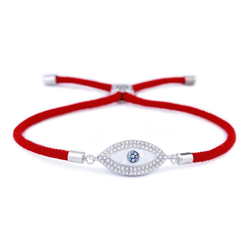 Vente Chaude Coréenne Style Oeil De Diable Zircon Bracelet À La Mode Exquis De Femmes Coloré Shell Rouge Corde Bracelet Bra87