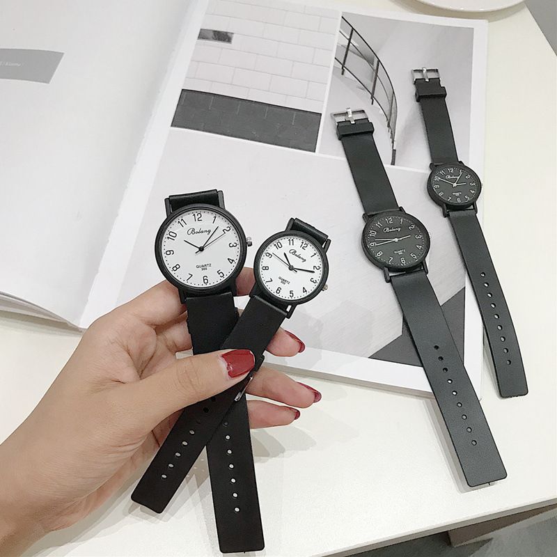Chic Style Watch Studentin Koreanische Version Des Einfachen Und Lässigen Trends Ulzzang Retro College Style Paar Uhr