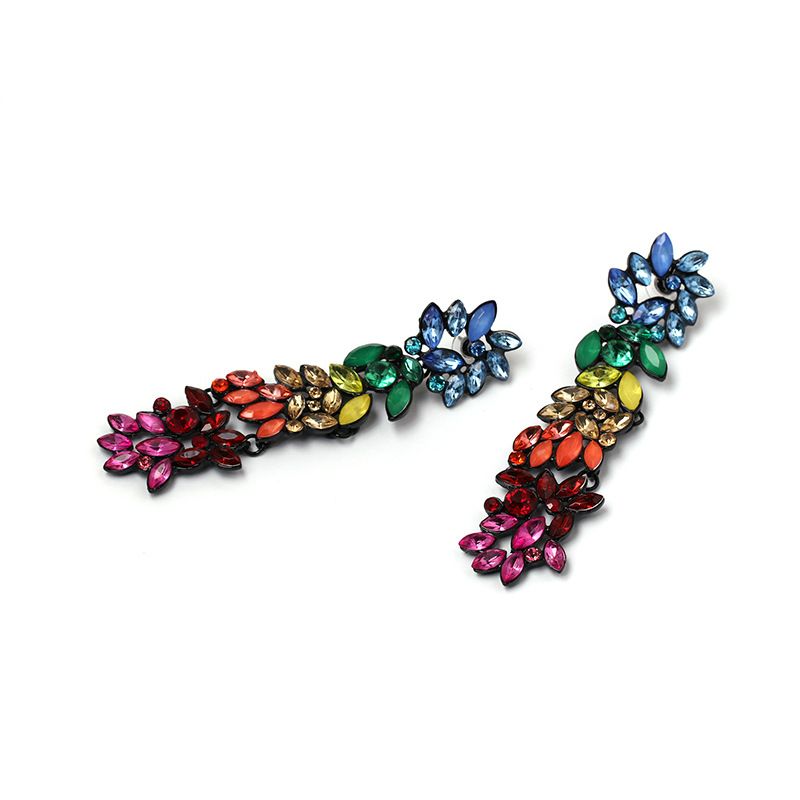 Européen Et Américain Nouveau Dégradé Couleur Diamant Personnalisé Boucles D'oreilles En Alliage Bijoux Boucles D'oreilles Ornement Croix-frontière E-commerce Fournir 51614