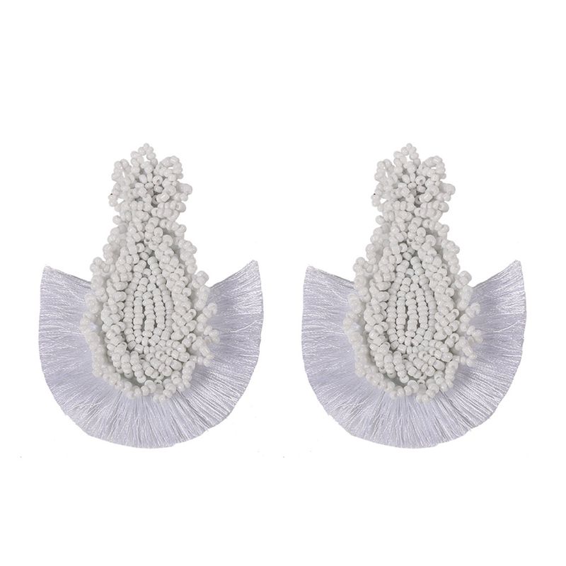 Alloy Bohemia Tassel Earring  (white)  Fashion Jewelry Nhjq11267-white