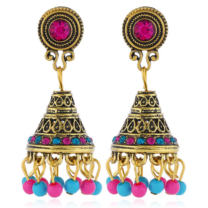 Alloy Bohemia Flowers Earring  (colorful Ancient Alloy)  Fashion Jewelry Nhkq2357-colorful-ancient-alloy
