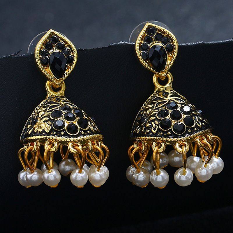 Europäische Und Amerikanische Übertriebene Diamant Perlen Anhänger Ohrringe Ethnischen Stil Ohrringe  Explosive Böhmischen Stil