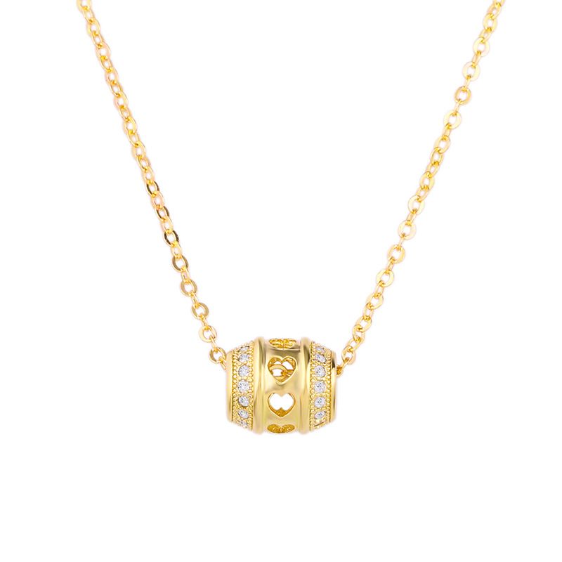 Außenhandel Valentinstag Geschenk Liebe Hohle Simulation Diamant Halskette Zylinder Anhänger Einfache Schlüsselbein Kette Nkn99