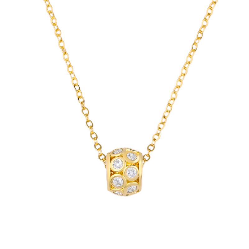 Japan, Südkorea, Europa Und Amerika Klassische Runde Diamant Gold Schlüsselbein Kette Halskette Mode All-match Internet-promi-halskette Weiblich Nkp02