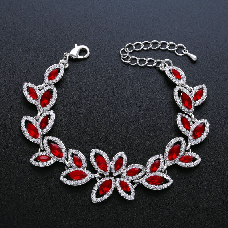 Imitated Crystal&cz Fashion Geometric Bracelet  (red)  Fashion Jewelry Nhas0587-red
