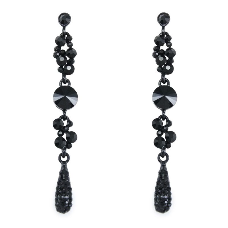 Imitated Crystal&cz Korea Geometric Earring  (black)  Fashion Jewelry Nhas0591-black