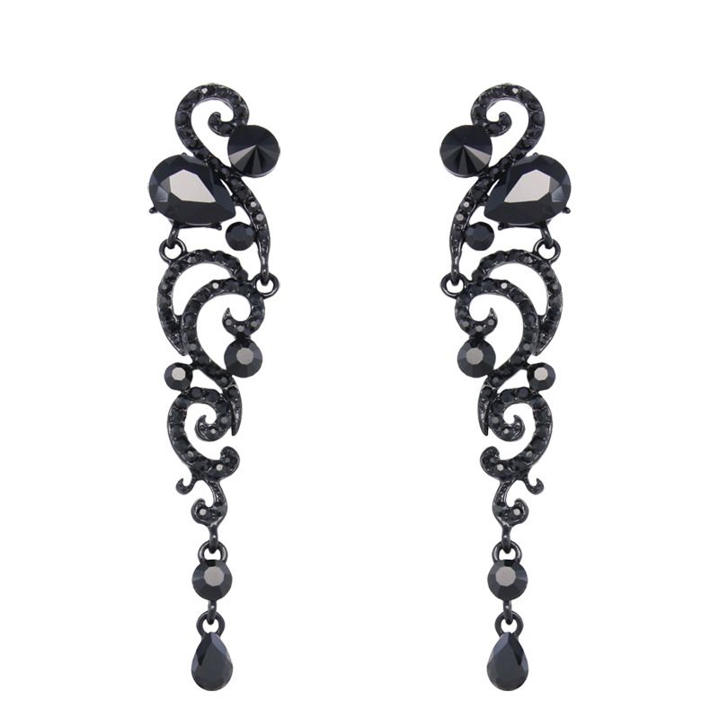Alloy Fashion Tassel Earring  (black)  Fashion Jewelry Nhas0632-black