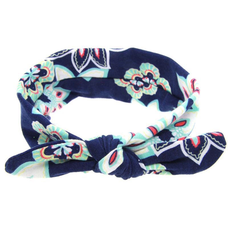 Européen Et Américain De Bébé Imprimé Oreilles De Lapin Enfants Bandeau Bébé Nouage Hairband Coiffe Approvisionnement Du Commerce Extérieur 4 Couleurs