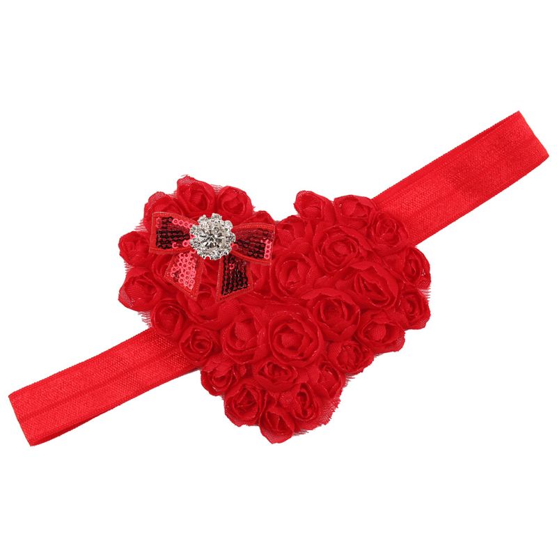 القماش الأزياء الزهور اكسسوارات للشعر (الأحمر) الأزياء والمجوهرات Nhwo0752-red