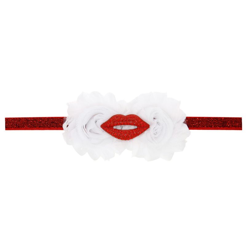 Europäischer Und Amerikanischer Valentinstag Kinder Haarband Rote Lippen Mädchen Kopf Blume Außenhandel Stretch Kopf Bedeckungen Großhandel