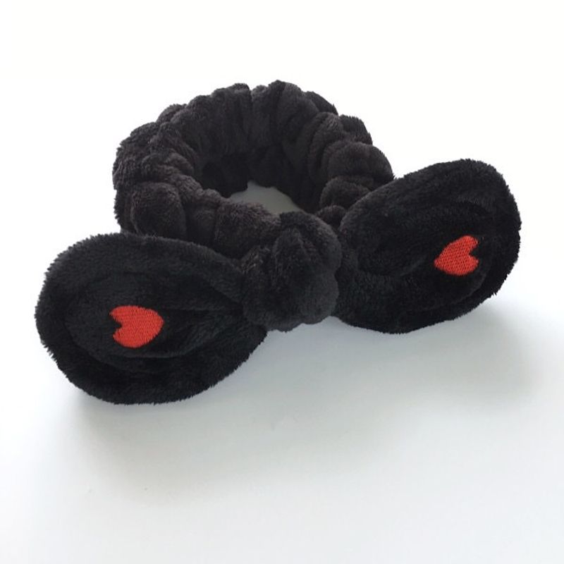 Koreanische Version Des Bestickten Liebes Plüsch Stirnbandes Japanisches Süßes Elastisches Gummiband Stirnband Gesichts Wasch Maske Haarkarte Haarband