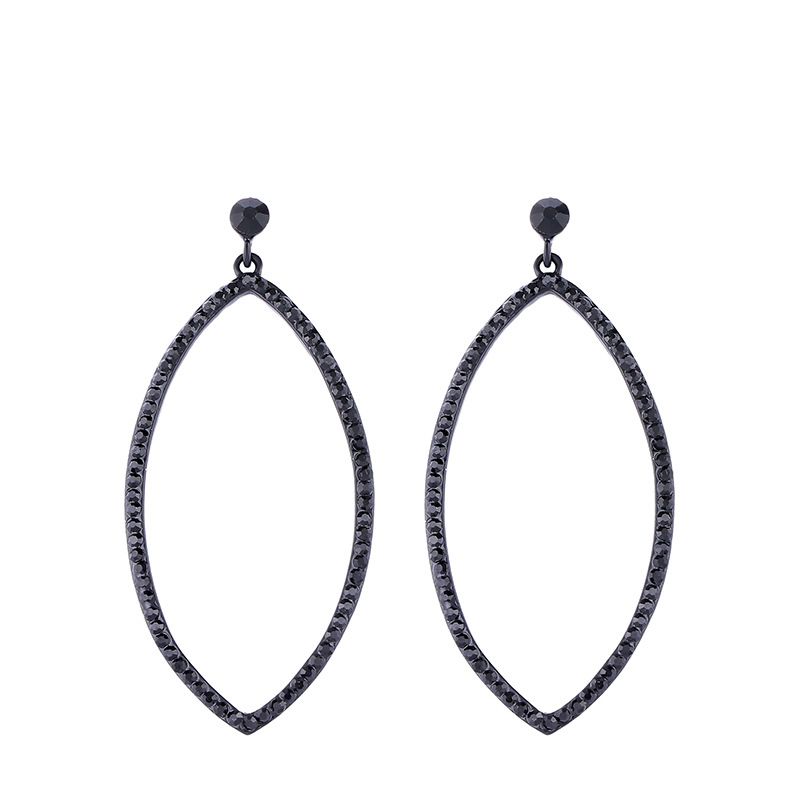 Imitated Crystal&cz Simple Geometric Earring  (black)  Fashion Jewelry Nhas0639-black