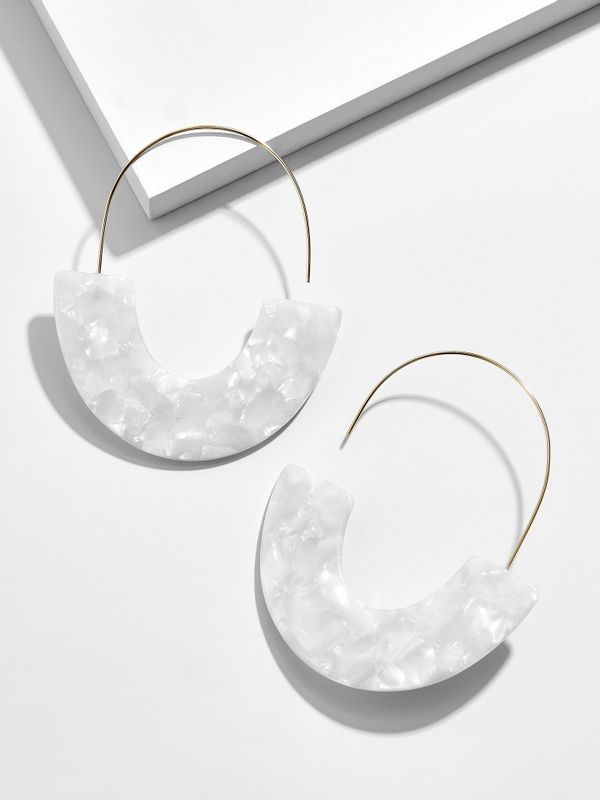 Acrylic Vintage Geometric Earring  (white)  Fashion Jewelry Nhll0317-white