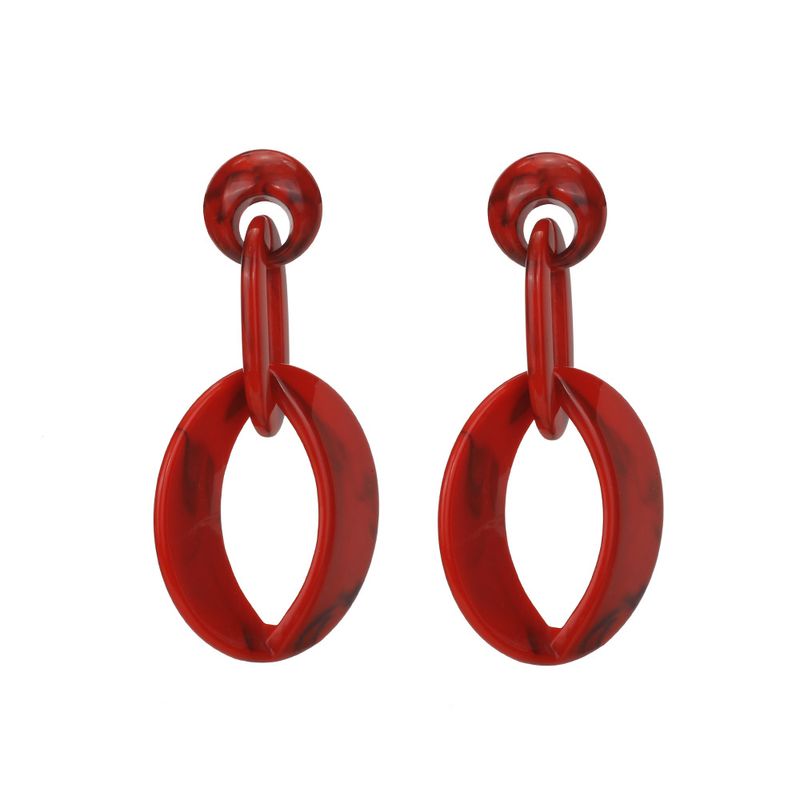 Plastic Vintage Geometric Earring  (red)  Fashion Jewelry Nhll0344-red