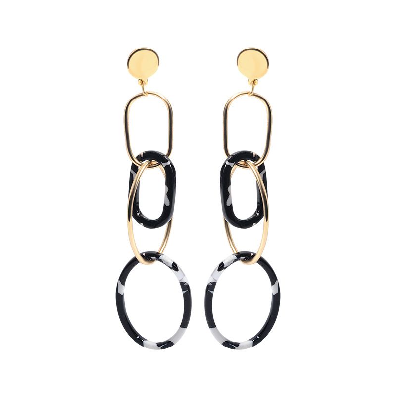 Acrylic Vintage Geometric Earring  (black)  Fashion Jewelry Nhll0359-black