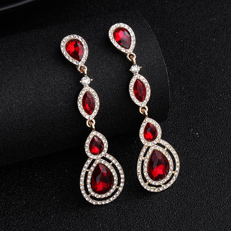 Alloy Fashion Geometric Earring  (kc Alloy + Deep Red)  Fashion Jewelry Nhhs0658-kc-alloy-deep-red
