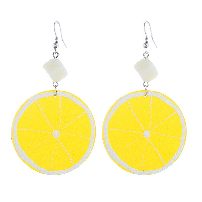 Plastic Fashion Geometric Earring  (ear Hook Yellow White K)  Fashion Jewelry Nhkq2379-ear-hook-yellow-white-k