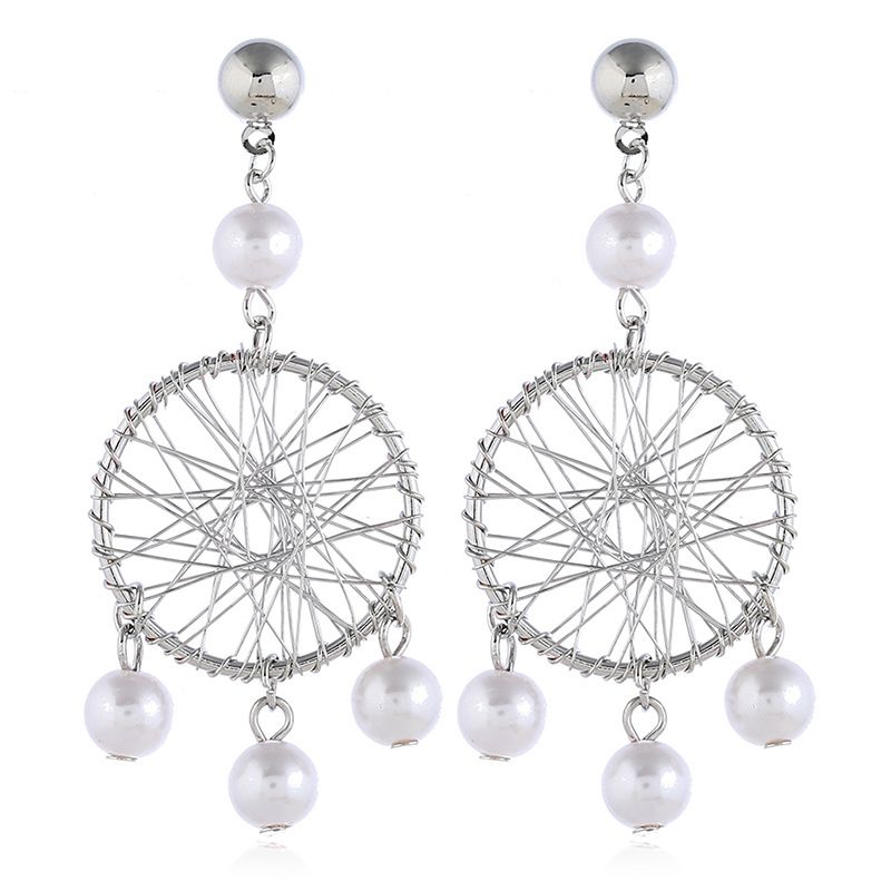 Koreanische Version Des Sommers New Pearl Dream Catcher Mode Kreative Ohrringe Persönlichkeit Trend Frauen Ohrringe Ohrringe