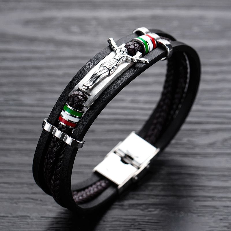 Leather Fashion Geometric Bracelet  (bracelet)  Fashion Jewelry Nhop3174-bracelet