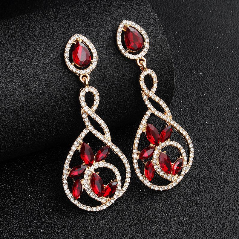 Alloy Fashion Geometric Earring  (kc Alloy + Deep Red)  Fashion Jewelry Nhhs0661-kc-alloy-deep-red