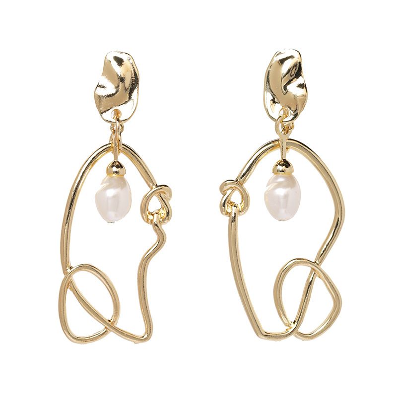 Jujia Neue Produkte Geometrische Asymmetrische Legierung Ohrringe Hervorhebung Perlen Ohrringe Europäische Und Amerikanische Weibliche Ohrringe Mit Schmuck 51629