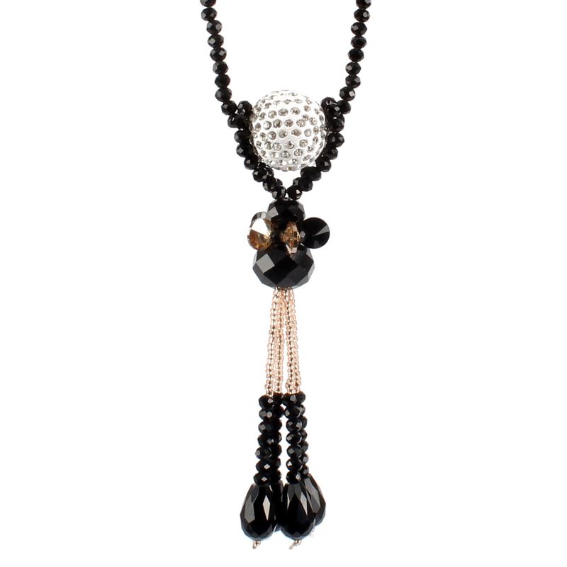 Imitated Crystal&cz Fashion Geometric Necklace  (black)  Fashion Jewelry Nhct0452-black